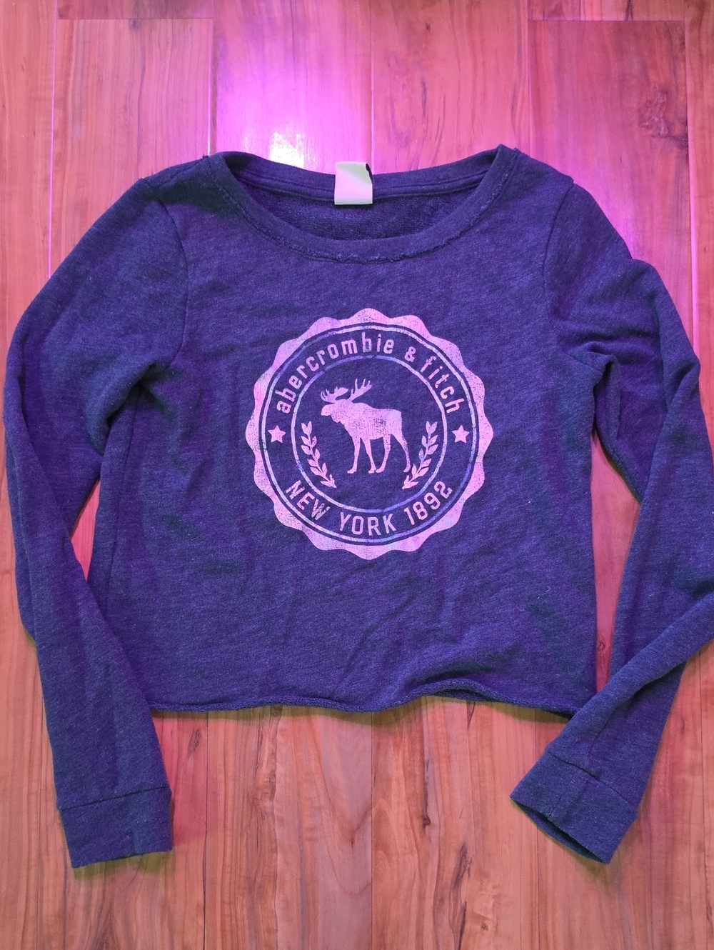 Abercrombie & Fitch Purple Long-Sleeve Logo Tee